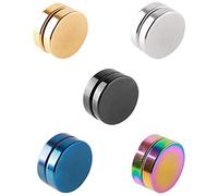 Zeayebsr 5 PCS Acero Inoxidable Pendientes Magnéticos Hombres Mujer Unisex Falso Pendientes ArosTous Redondos