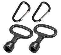 Zeayebsr Llave Triangular Universal de 2 Piezas - 3 Puntos de 9 mm Con Gancho de Seguridad Para Radiador, Bote de Basura, Elevador, Bolardo y Gabinete