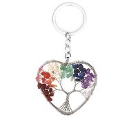 Zeayebsr Llavero Árbol de la Vida, Hermoso Corazón 7 Chakra Cura el Árbol de la Vida de Cristal Llaveros Originales Colgante de la Llavero Mujer,Llavero Mujer,llaveros Mujer