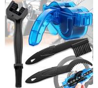 Zeaying 3 Piezas Juego de Limpiador de Cadenas, Bici Herramienta de Limpieza, Limpiar Cadenas de Bicicleta, Para Bicicletas De Carretera, MTB Y Eléctricas con Cepillo De Limpieza (Azul, Negro)