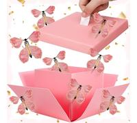 Zeaying Caja de Regalo de Explosión de Mariposa Misterio Caja Sorpresa Cumpleaños de Mariposas Contiene 8 Mariposas para Cumpleaños Día de San Valentín Decoración de Fiestas