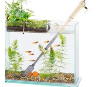 Zebbyee Sifonador Acuario Electrico, Limpiafondos Acuario con Varilla de Extensión, Aspirador Acuario, Bomba Pecera para Cambiar Agua, Filtrar, Limpio para Acuarios Medianos y Grandes