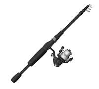 Zebco 33 Micro Carrete Giratorio y caña de Pescar telescópica, caña de Pescar telescópica Extensible de 19 Pulgadas a 5 pies con Mango de caña ComfortGrip, Carrete de Pesca antirretroceso Quickset,