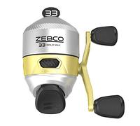 Zebco Carrete de Pesca 33 MAX Gold Spincast, rodamientos 2+1 con una relación de Engranaje Suave y Potente 2.6:1 y antirretroceso Directo, Marco de Grafito Ligero y una Esfera microfina Ajustable