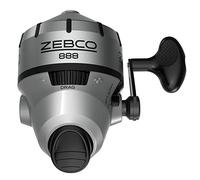 Zebco Carrete de pesca Spincast 888, carrete tamaño 80, recuperación intercambiable para mano derecha o izquierda, alerta de mordida integrada, relación de engranaje 2.6:1, prebobinado con línea Zebco