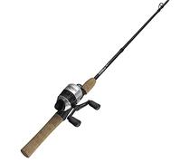Zebco Combo de Carrete de Micro spincast de Corcho de 33 y caña de Pescar de 2 Piezas, Mango de Corcho, Carrete de Pesca antirretroceso Quickset con Alerta de mordida, Color Negro