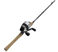 Zebco Combo de Carrete Spincast de Corcho y caña de Pescar, caña de Grafito de 2 Piezas de 6 pies con Mango de Corcho, Carrete de Pesca antirretroceso Quickset con Alerta de mordida, Color Plateado