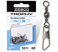Zebco Mosquetón de Calidad Trophy, Accesorios de Pesca, Accesorios de Pesca, Varios Accesorios, tamaño: 18 L: 22 mm, 4 kg / 10 Unidades