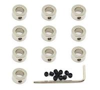 Zeberoxyz 10 unids/pack 8mm eje bloqueo collar T8 plomo tornillo bloqueo anillo acero inoxidable material aislamiento aplicar para impresora 3D accesorios (8mm-plata)