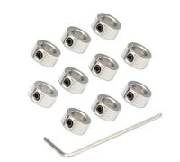 Zeberoxyz 10 unids/pack plata 6mm eje bloqueo collar T6 plomo tornillo bloqueo anillo material aislamiento para impresora 3D accesorios (6mm-plata)