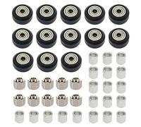Zeberoxyz 13piezas POM polea ruedas kit+10piezas de columna excéntrica hexagonal+20piezas de columna de aislamiento redondo para CR10,Ender3,Ender5 (43 unids/kit POM ruedas)
