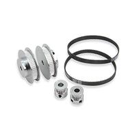 Zeberoxyz 2 piezas conjunto GT2 rueda síncrona 20 y 60 dientes 6.35mm agujero polea dispensadora de aluminio con 2 piezas longitud 200mm ancho 6mm cinturón (20-60T-6.35B-6)