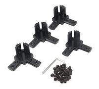 Zeberoxyz 4soportes de esquina de extremo de 3 vías de la serie 3030 negro con tornillos M6 para ranura de 8mm en forma de T de aluminio accesorios de perfil de extrusión