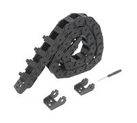 Zeberoxyz Cadena de arrastre de 18x25mm, longitud de 1metro, tipo abierto, cable de plástico negro, R28 con 1kit de conectores finales para impresora 3D y máquinas CNC (18mmx25mm, abierto exterior)