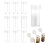 ZEBKEL Set Mini Saleros 10 Unidades, Pequeños Dispensadores de Especias con Tapa, Salero de Viaje para Camping & Bento