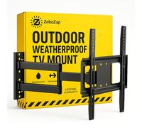 ZeboZap ZZTVA8044 - Soporte de TV para exteriores, resistente a la intemperie, montaje en revestimiento de vinilo, estuco, ladrillo y piedra para patio, patio trasero, soporta TV de 155 libras hasta