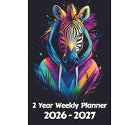 Zebra 2 Year Weekly Planner: 104 Week Sunday to Saturday Calendar | Gift For People Who Love Safari Animals, Wildlife Lovers | Ideal for ... and Busy Individuals | 6 x 9 Inches | v1