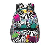 Zebra Animal Estampado colorido Elegante Mochila informal Monedero para mujer Mochilas para computadora portátil personalizadas con múltiples bolsillos Mochila para computadora para el trabajo Viaje