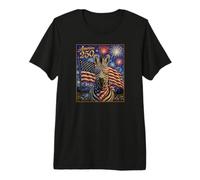 Zebra Art on America 250 Anniversary 4th of July USA Flag Camiseta Premium