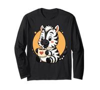 Zebra Bebiendo Café Gráfico Zebra Kawaii Anime Manga Larga