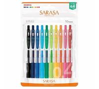 Zebra - Bolígrafo de gel Sarasa Clip de 0,4 mm, 10 colores Set N JJS15-10C-N