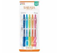 Zebra - Bolígrafo de gel Sarasa Clip de 0,4 mm, 5 colores Set N JJS15-5C-N
