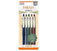 Zebra - Bolígrafo de gel Sarasa Clip de 0,5 mm, color vintage, juego de 5 colores N JJ15-5C-VI-N