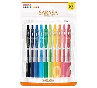 Zebra - Bolígrafo de gel Sarasa Clip de 0,7 mm, 10 colores Set N JJB15-10C-N