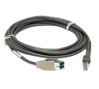 Zebra Cable - Cable blindado USB, conector Power Plus, 4,6 m, CBA-U35-S15ZBR (conector Plus, 4,6 m), recto, 12 V)