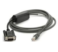 Zebra CBA-R10-S07ZBR cable de serie Negro 2,13 m DB9 RJ-45
