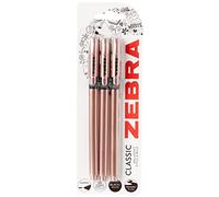ZEBRA Classic - Bolígrafos de punta redonda (3 unidades), color negro