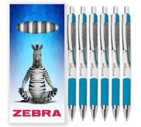 Zebra Classic Z-Grip Flight - Bolígrafos de 1,2 mm, tinta azul claro, paquete de 6 unidades, en caja de regalo de cartón