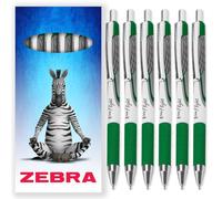 Zebra Classic Z-Grip Flight - Bolígrafos de 1,2 mm, tinta verde, paquete de 6 unidades, en caja de regalo de cartón