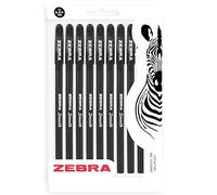 ZEBRA Doodler'z - Bolígrafo de gel de 1 mm, barriles negros y tinta negra, paquete de 10