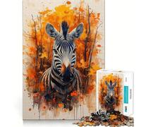 Zebra en otoño,Rompecabezas de 1000 Piezas para Adolescentes,Juego de Entrenamiento cognitivo,Ajuste, Compacto,Divertido para Jugar en Familia (38x52cm)