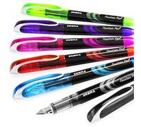Zebra Fuente - Desechable Pluma Estilográfica - Negro, Azul Claro, Rojo, Verde, Rosa, Violet - Paquete De 6