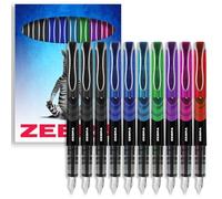 Zebra Fuente - Pluma estilográfica desechable, color negro, azul, rojo, verde, violeta, azul claro y rosa, paquete de 10