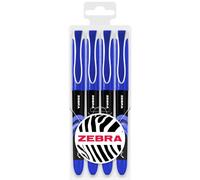 Zebra Fuente - Pluma estilográfica desechable - Pluma estilográfica desechable - Punta fina de 1,0 mm - Ancho de trazo de 0,6 mm - Estuche de 4 - Tinta azul
