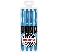 Zebra Fuente - Pluma estilográfica desechable - Punta fina de 1,0 mm, grosor de trazo de 0,6 mm, 4 unidades (verde azulado)