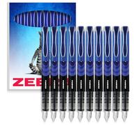 Zebra Fuente - Pluma estilográfica desechable, punta fina de 1,0 mm, trazo de 0,6 mm, tinta azul, paquete de 10 unidades, en caja de regalo