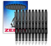 Zebra Fuente - Pluma estilográfica desechable, punta fina de 1,0 mm, trazo de 0,6 mm, tinta negra, paquete de 10 unidades, en caja de regalo