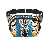 Zebra Head - Bolso de hombro de viaje para fitness, moderno e informal, riñonera cuadrada de doble capa, color negro, talla única, Negro, One Size