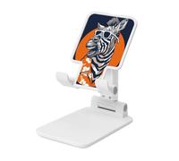 Zebra Head - Soporte plegable para teléfono celular, ángulo ajustable, altura de escritorio, portátil, compatible con todos los teléfonos inteligentes, estilo blanco