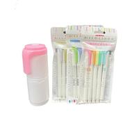 Zebra Highlighter Set de 15 colores (3 × 5 paquetes) + funda moldeada para lápiz capacitado, color aleatorio