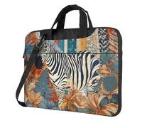 Zebra Jungle - Bolsa para portátil de 15.6 pulgadas, funda vintage para laptop con correa para el hombro, portátil, a prueba de golpes, funda protectora para computadora portátil para mujeres y
