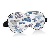 Zebra Leopard Butterflies and Hearts Pattern Sleep Mask Lightweight Soft Breathable Eye Mask with Adjustable Strap Blackout Eye Mask for Women Men for Travel Night Sleeping