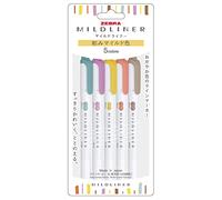 Zebra Marcador Mildliner WKT7-5C-RC-N, color suave, colores RC5