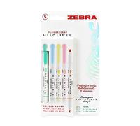 Zebra Mildliner Fluorescente Surtido 5pk (Azul, Amarillo, Rosa, Naranja, Azul y Verde)
