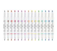 Zebra Mildliner - Rotuladores creativos con punta de cincel y punta de bala, paquete de 15