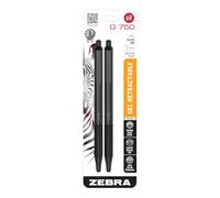 Zebra Pen Bolígrafos de gel de alta calidad de la serie STEEL - G-750 retráctil, tinta negra de punta media de 0.7 mm, tinta de secado rápido, agarre moleteado cómodo, barril de latón negro
